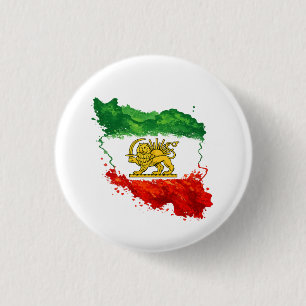 Iran Lion & Sun Button Persian Shir o Khorshid