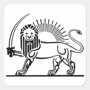 Iran Lion & Sun (Shir-O-Khorshid) Square Sticker