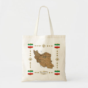 Iran Map + Flags Bag