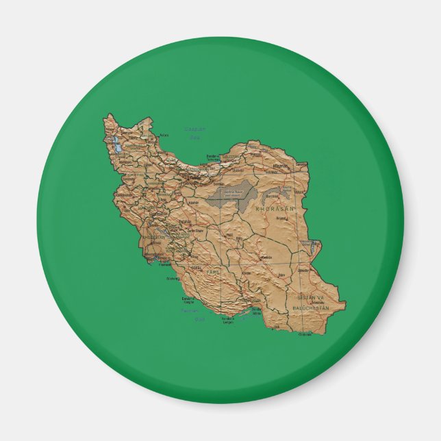 Iran Map Magnet (Front)