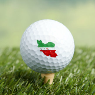 Iran Map with Flag and Emblem Golf Balls