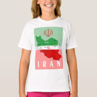 Iran Map with Flag and Emblem