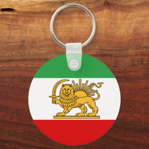 Iran, Persian flag with Lion, Shah of Iran Key Ring