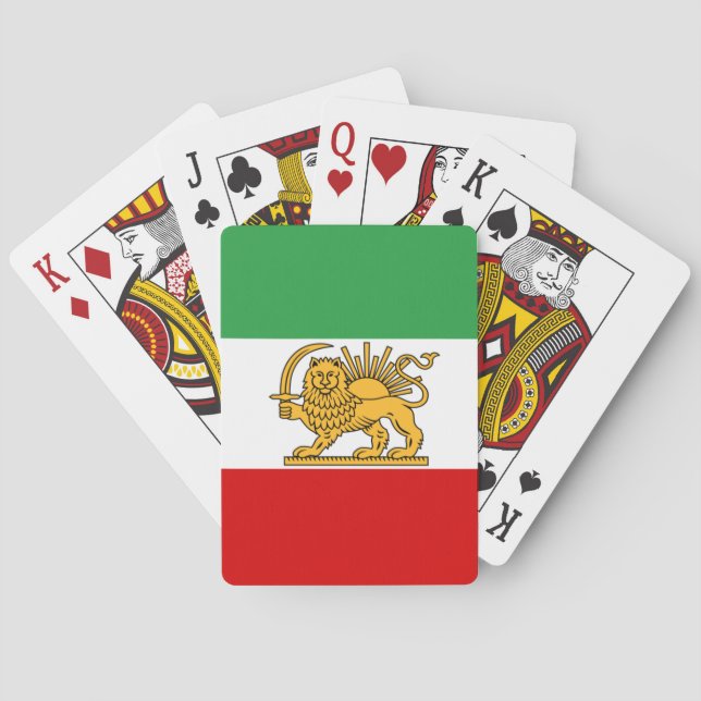Iran, Persian flag with Lion, Shah of Iran Playing Cards (Back)