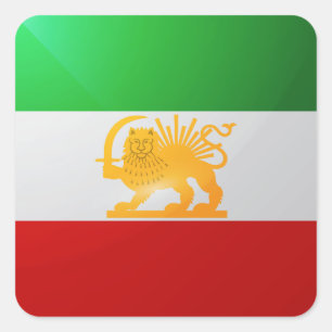 Iran Persian square glossy flag Sticker