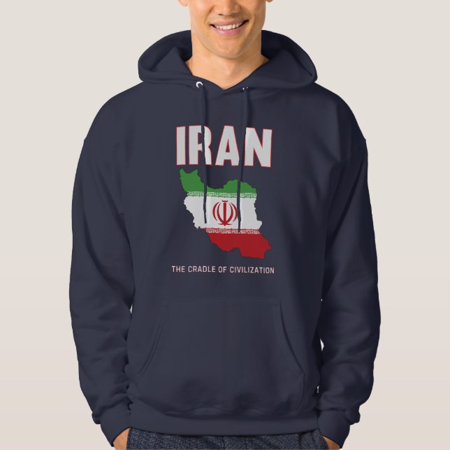 Iran Pride Iranian Flag Map Persia Hoodie (Front)