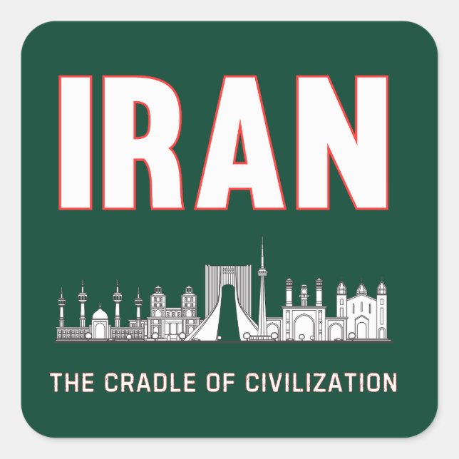 Iran Pride Iranian Persia Cradle of Civilisation Square Sticker (Front)