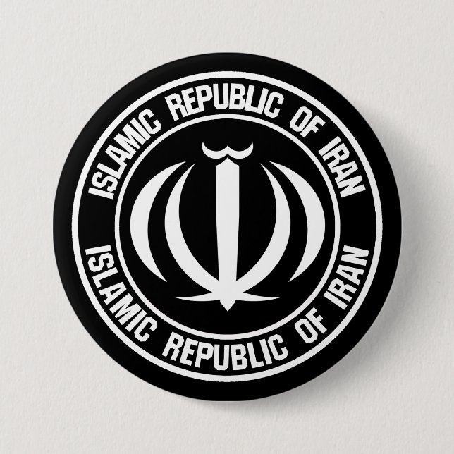 Iran Round Emblem 7.5 Cm Round Badge (Front)