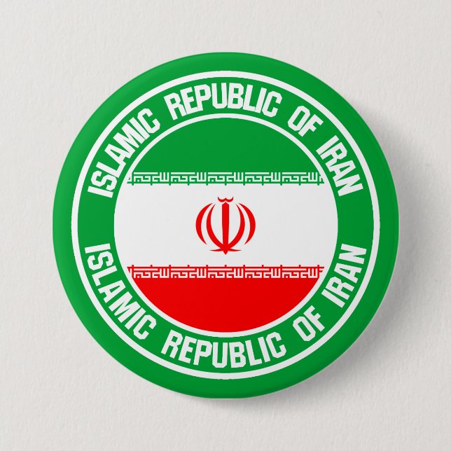Iran Round Emblem 7.5 Cm Round Badge (Front)