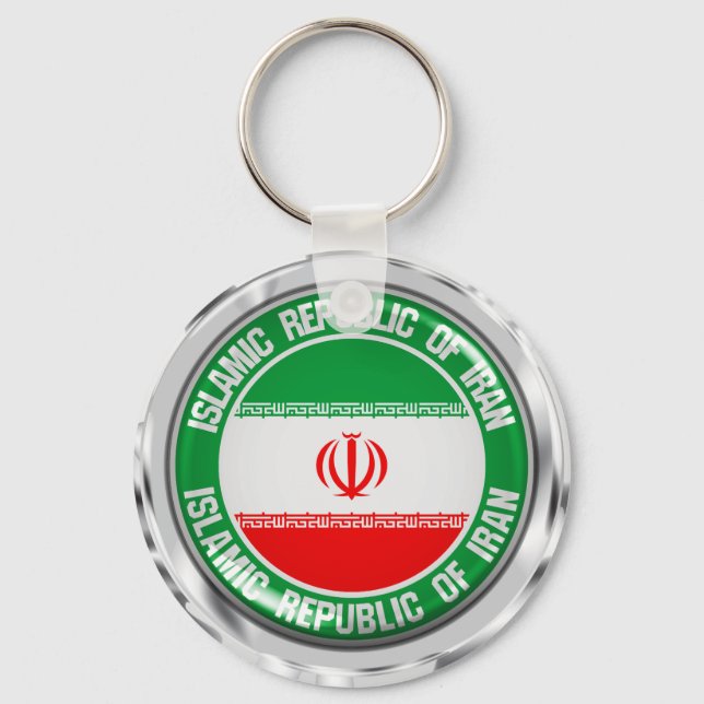 Iran Round Emblem Key Ring (Front)