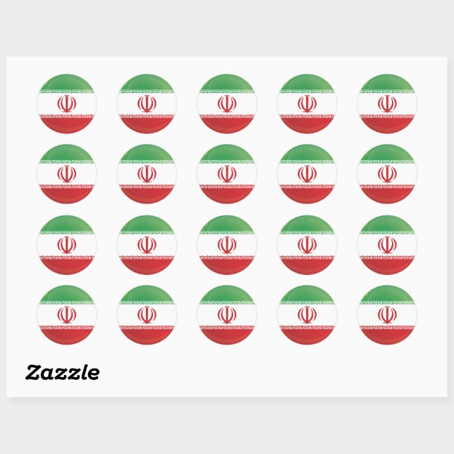 Iran  Round Icon Flag Classic Round Sticker (Sheet)