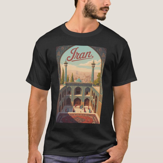 Iran Skyline Illustration Travel Art Vintage T-Shirt (Front)