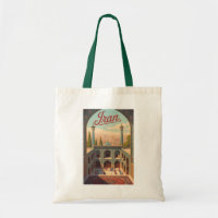 Iran Skyline Illustration Travel Art Vintage