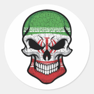 Iran Smiling Skull Flag Classic Round Sticker