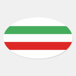Iran Tricolor Stripe Oval Sticker