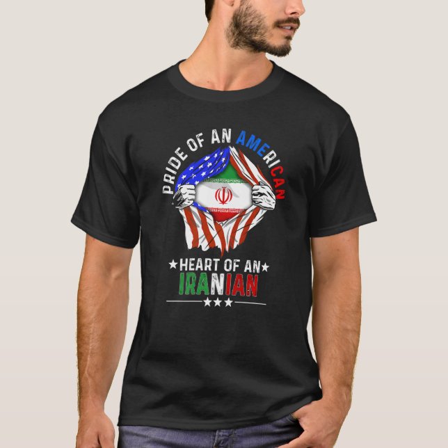 Iranian American America Pride Foreign Country Ira T-Shirt (Front)