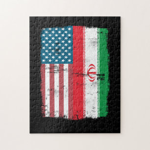 Iranian American Flag - USA Iran Jigsaw Puzzle