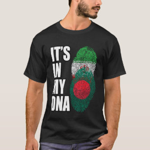 Iranian And Bangladeshi Mix DNA Flag Heritage T-Shirt