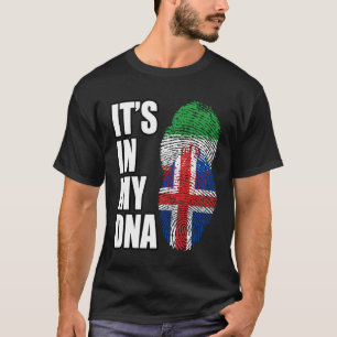Iranian And Icelandic Mix DNA Flag Heritage T-Shirt