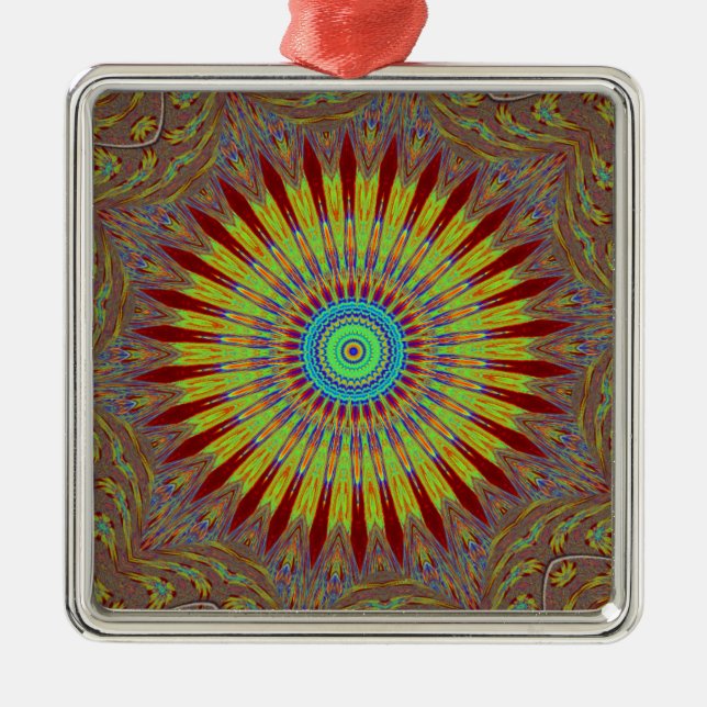 Iranian carpet  African ethnic tribal pattern.jpg Metal Tree Decoration (Front)