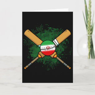 Iranian Cricket Racket And Ll Flag Of Iran Card