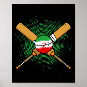 Iranian Cricket Racket And Ll Flag Of Iran  Poster