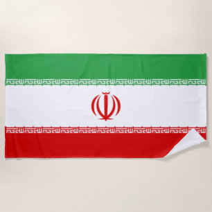 Iranian Flag (Iran) (Persian) Beach Towel