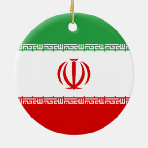 Iranian Flag (Iran) (Persian) Ceramic Tree Decoration