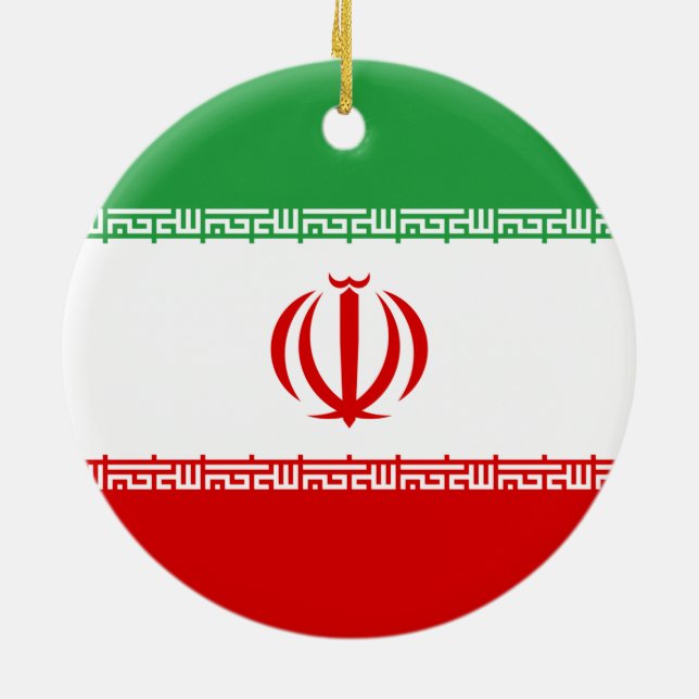 Iranian Flag (Iran) (Persian) Ceramic Tree Decoration (Back)