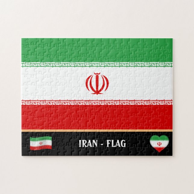 Iranian Flag & Iranian country / Iran Jigsaw Puzzle (Horizontal)