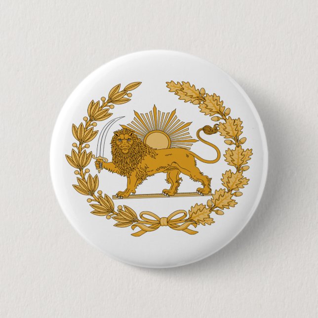 Iranian flag Logo Lion 6 Cm Round Badge (Front)