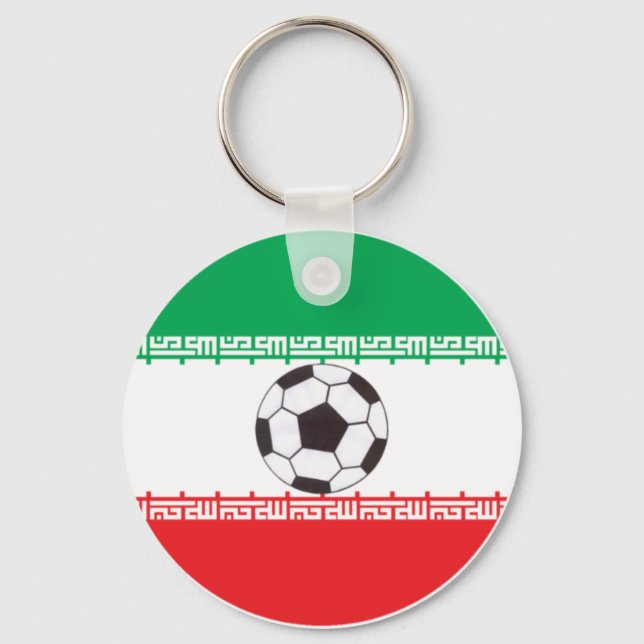 Iranian Flag with soccer ball keychain (Front)