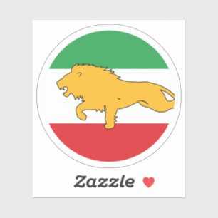 Iranian Lion and Sun Historic Flag Emblem