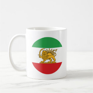Iranian Lion and Sun Historic Flag Emblem Coffee Mug