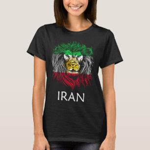 Iranian Lion Head Flag Iran T-Shirt
