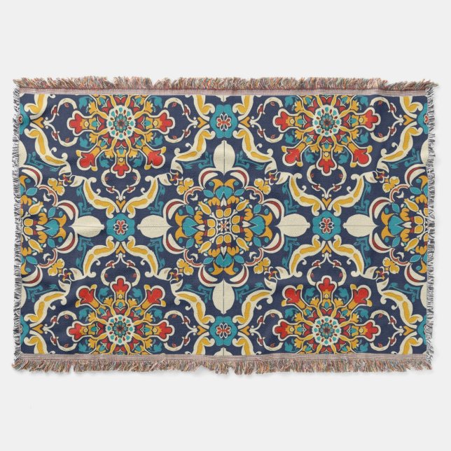 Iranian Pattern Throw Blanket (Front)