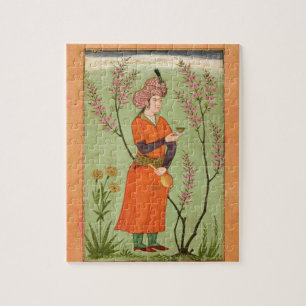 Iranian princely figure holding a cup and flask, c jigsaw puzzle
