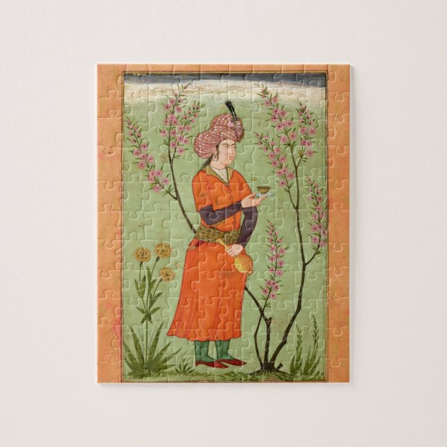 Iranian princely figure holding a cup and flask, c jigsaw puzzle (Vertical)