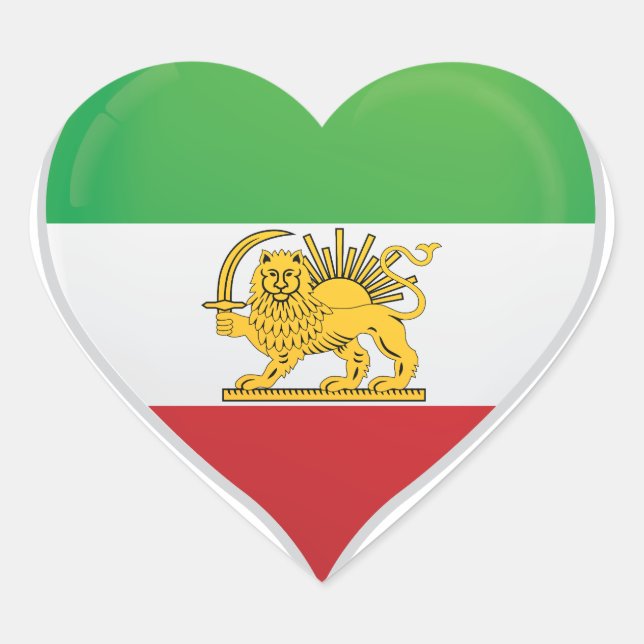 Iranian revolution love flag pride heart sticker (Front)
