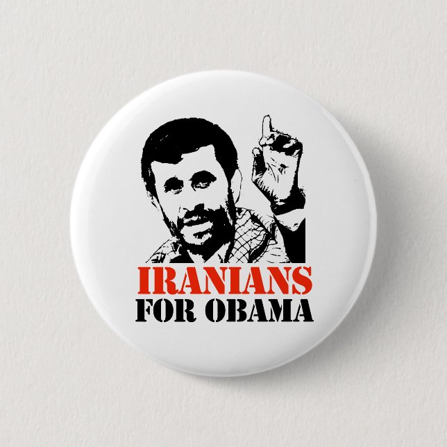 IRANIANS FOR OBAMA 6 CM ROUND BADGE (Front)