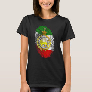 Irans Flag with Pahlavi Crown and fingerprint T-Shirt