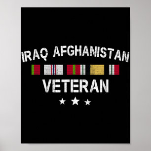 Iraq Afghanistan Veteran Pride Service Ribbon Poster