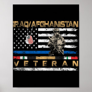 Iraq Afghanistan Veteran Vintage Flag Patriotic Me Poster