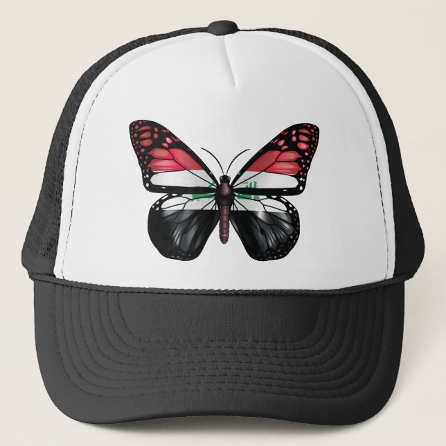 Iraq butterfly monarch flag trucker hat (Front)