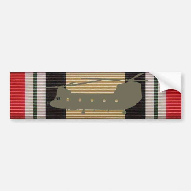 Iraq Campaign Medal Ribbon CH-47 Chinook Sticker (Front)
