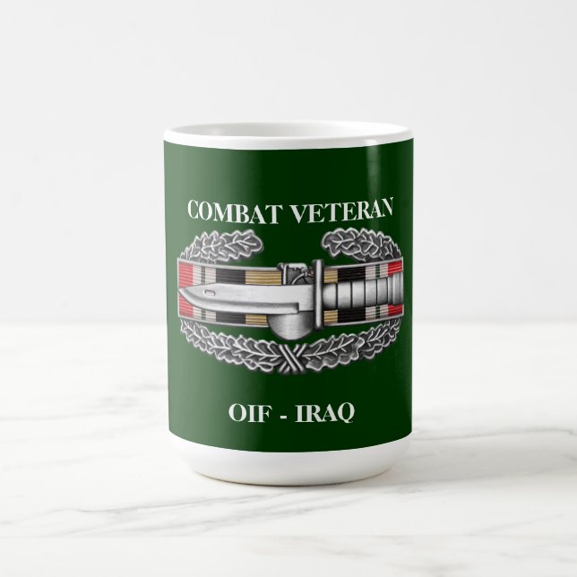 Iraq Campaign Ribbon CAB Combat Veteran Mug (Center)