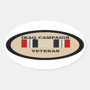 Iraq Campaign Veteran Sticker. Oval Sticker