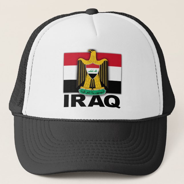 Iraq Coat of Arms Flag Trucker Hat (Front)