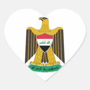 Iraq Coat of Arms Heart Sticker