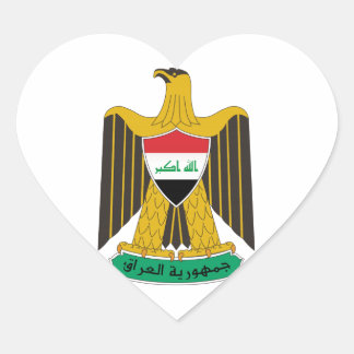 Iraq Coat of Arms Heart Sticker